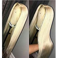 VEBONNY 613 Pelucas de encaje frontal realista- color blanco rubio platino peluca de encaje sedoso pelo lacio plateado…